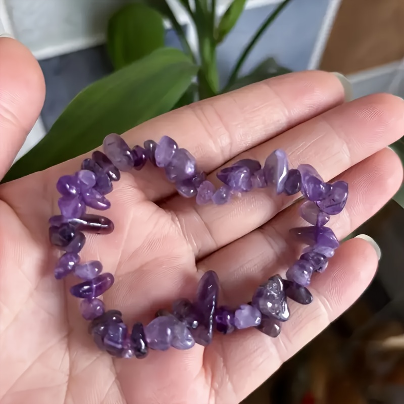 5pcs Natural Amethyst Irregular Beaded Bracelet Set